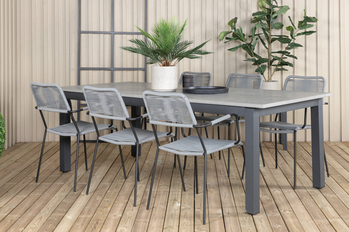 Dining Set Grey Dark Grey