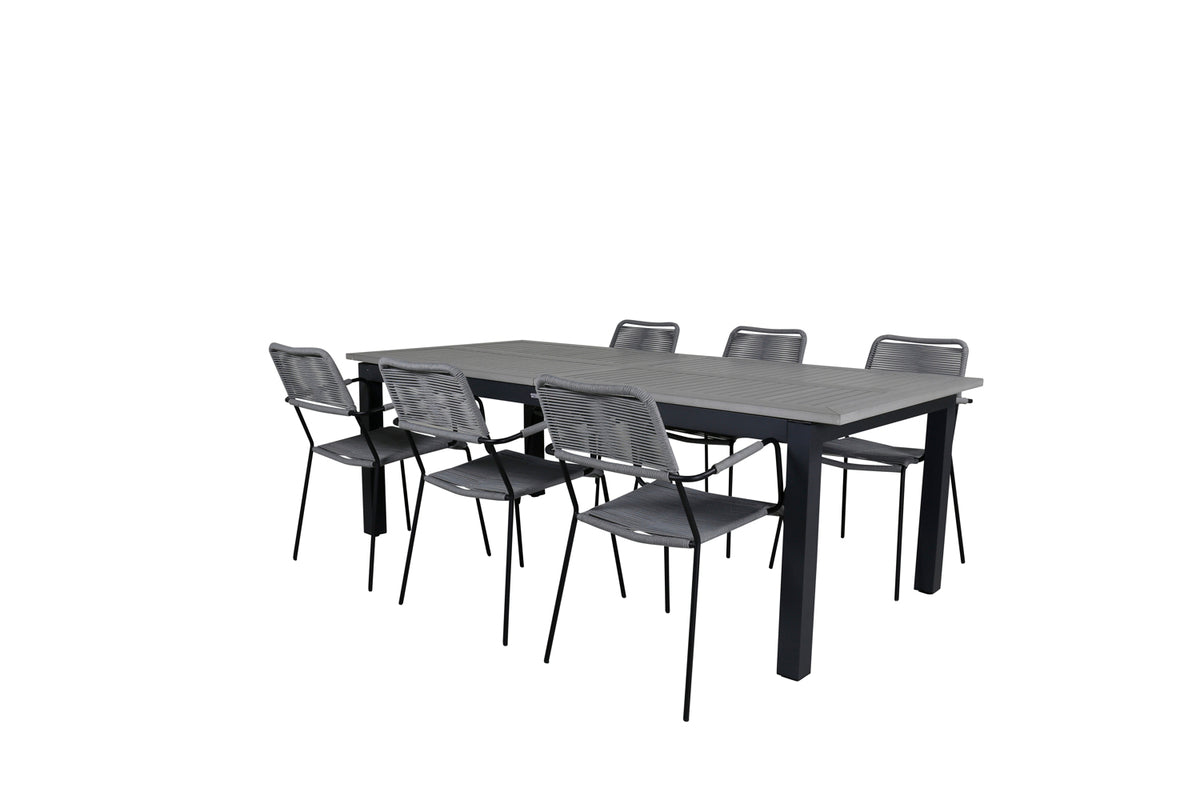 Dining Set Grey Dark Grey