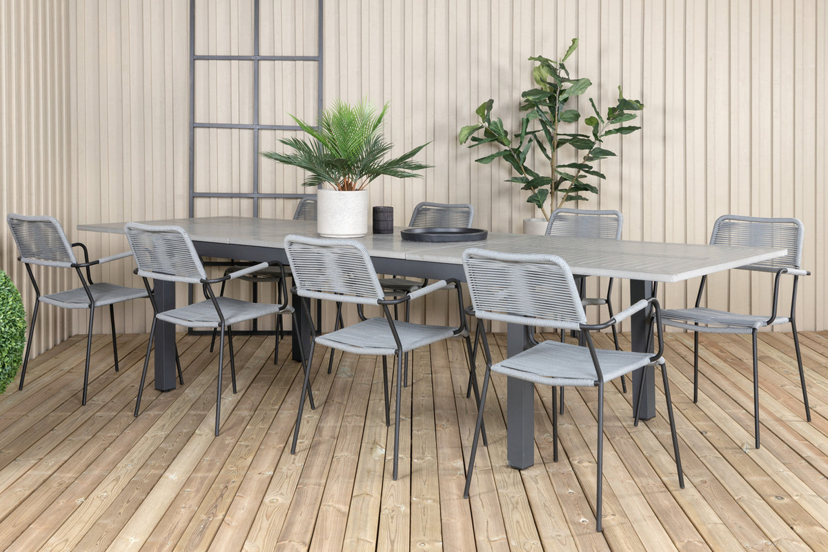 Dining Set Grey Dark Grey
