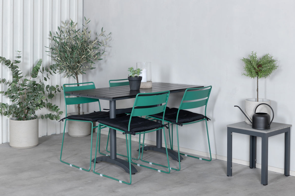 Dining Set Green Black