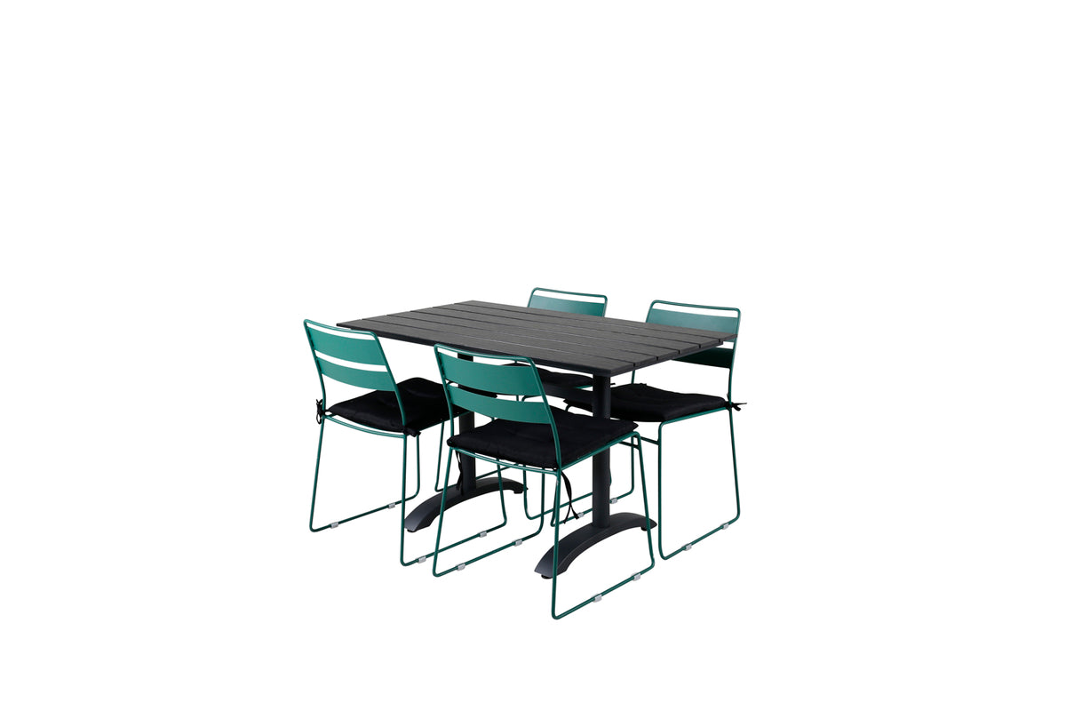 Dining Set Green Black