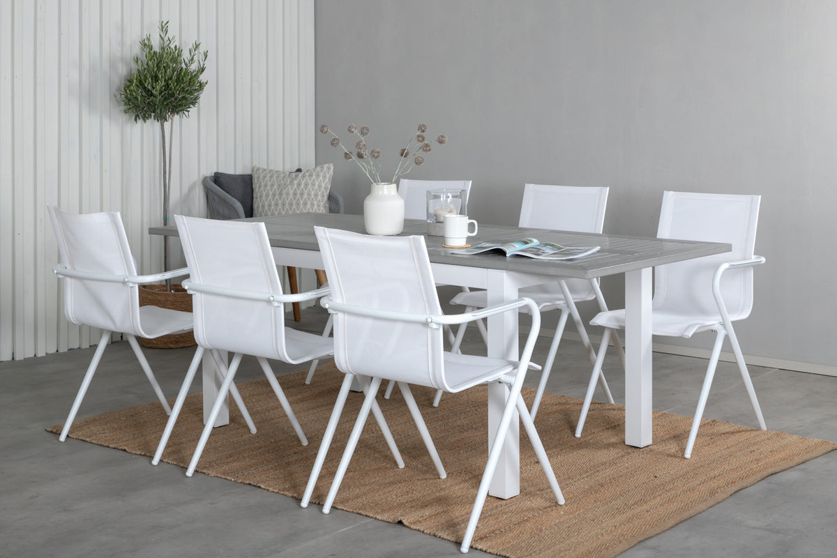 Dining Set White Grey