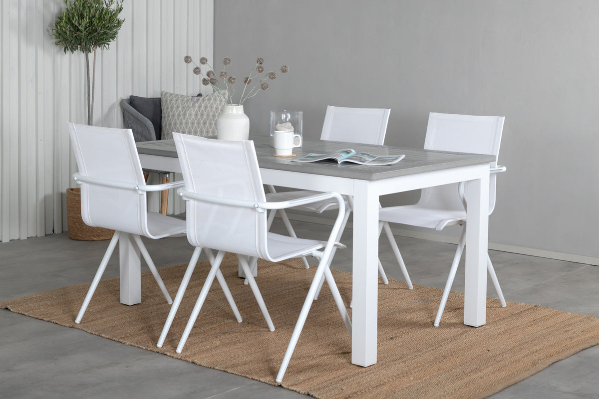 Dining Set White Grey