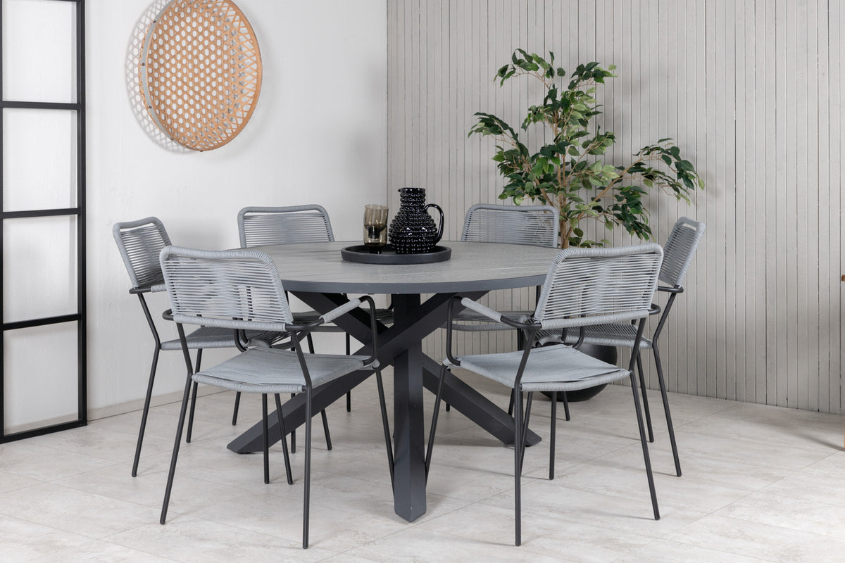 Dining Set Grey Dark Grey