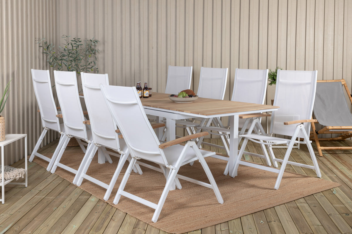 Position Chair 2-pack White + Rectangular Dining Table 76 x 160 x 90 Nature