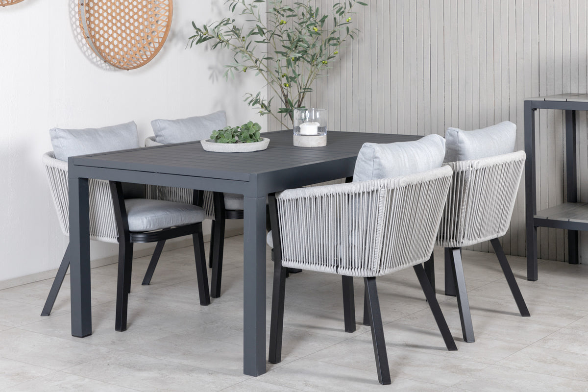 Dining Chair 2-pack Black + Rectangular Dining Table 75 x 160 x 100 Black