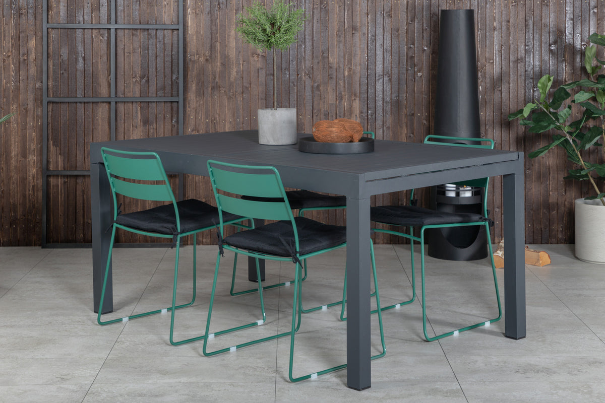 Dining Set Green Black