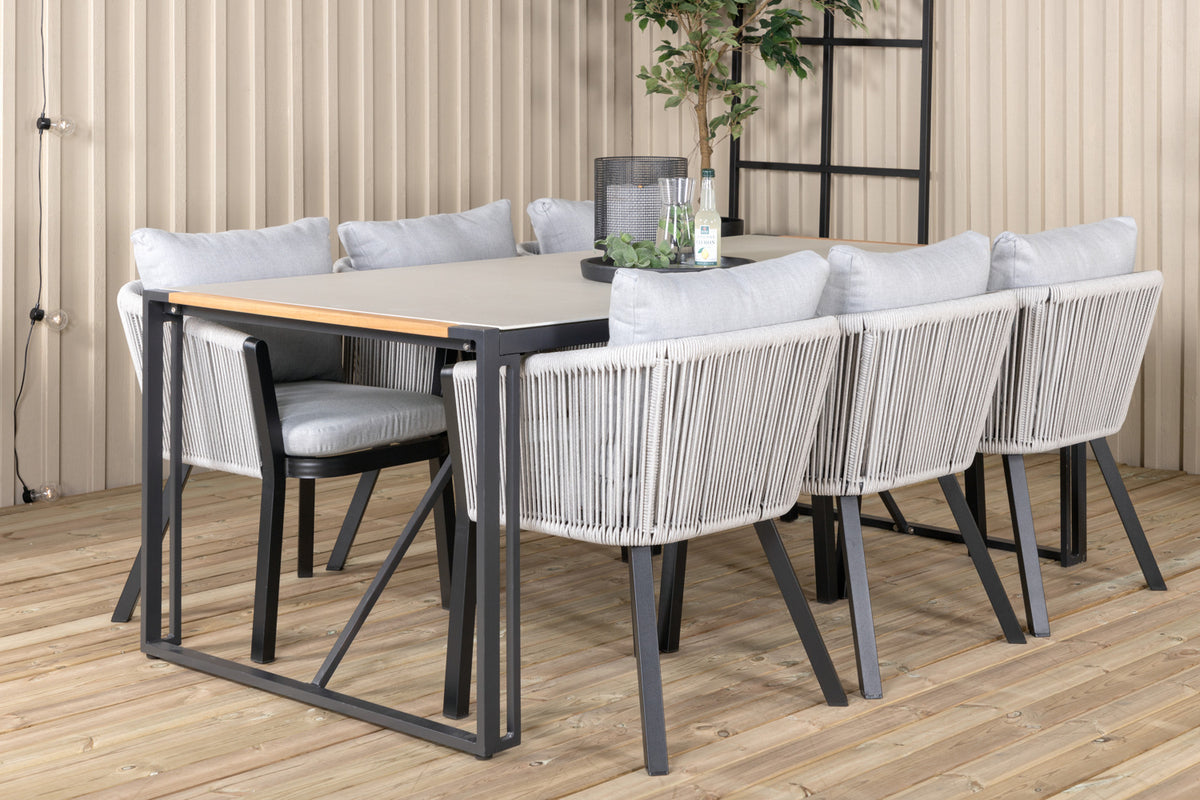 Dining Set Grey Black