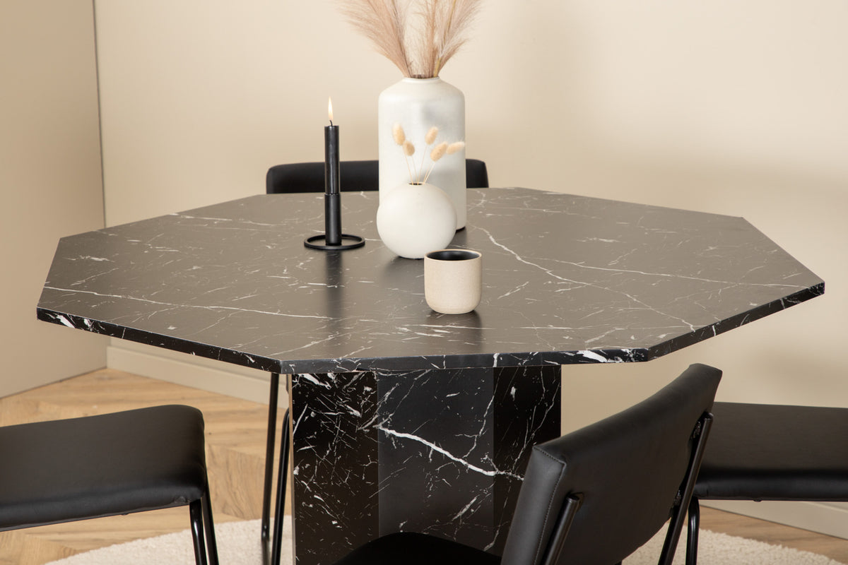 Dining Chair 2-pack Black + Round Dining Table ø110 Black