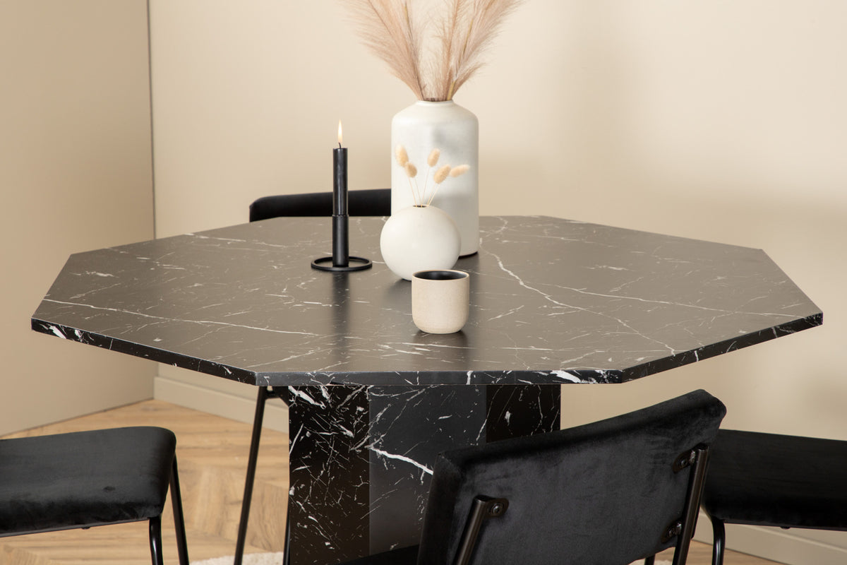 Dining Chair 2-pack Black + Round Dining Table ø110 Black