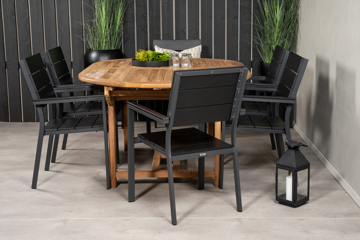 Dining Chair 2-pack Black + Oval Dining Table