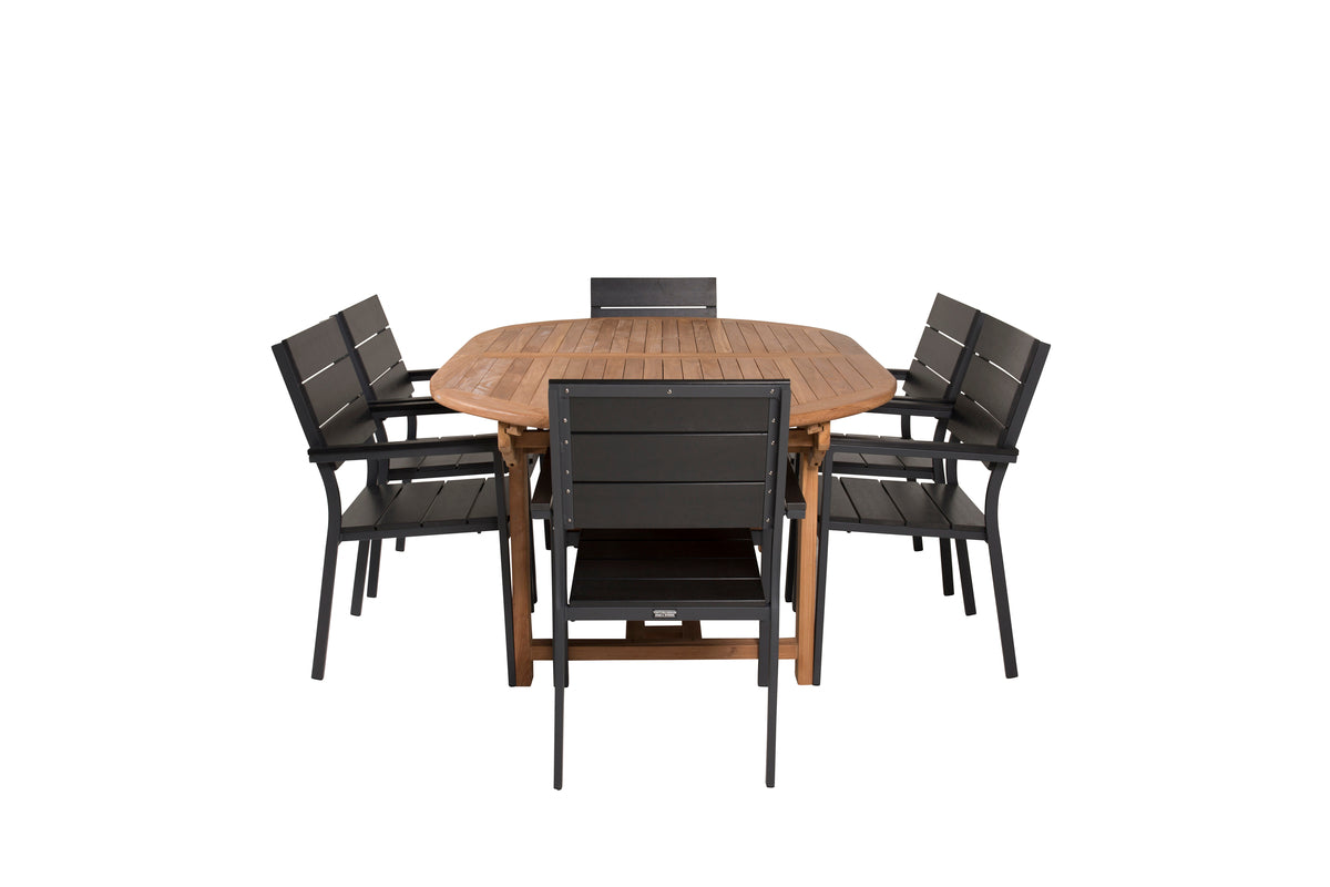 Dining Chair 2-pack Black + Oval Dining Table