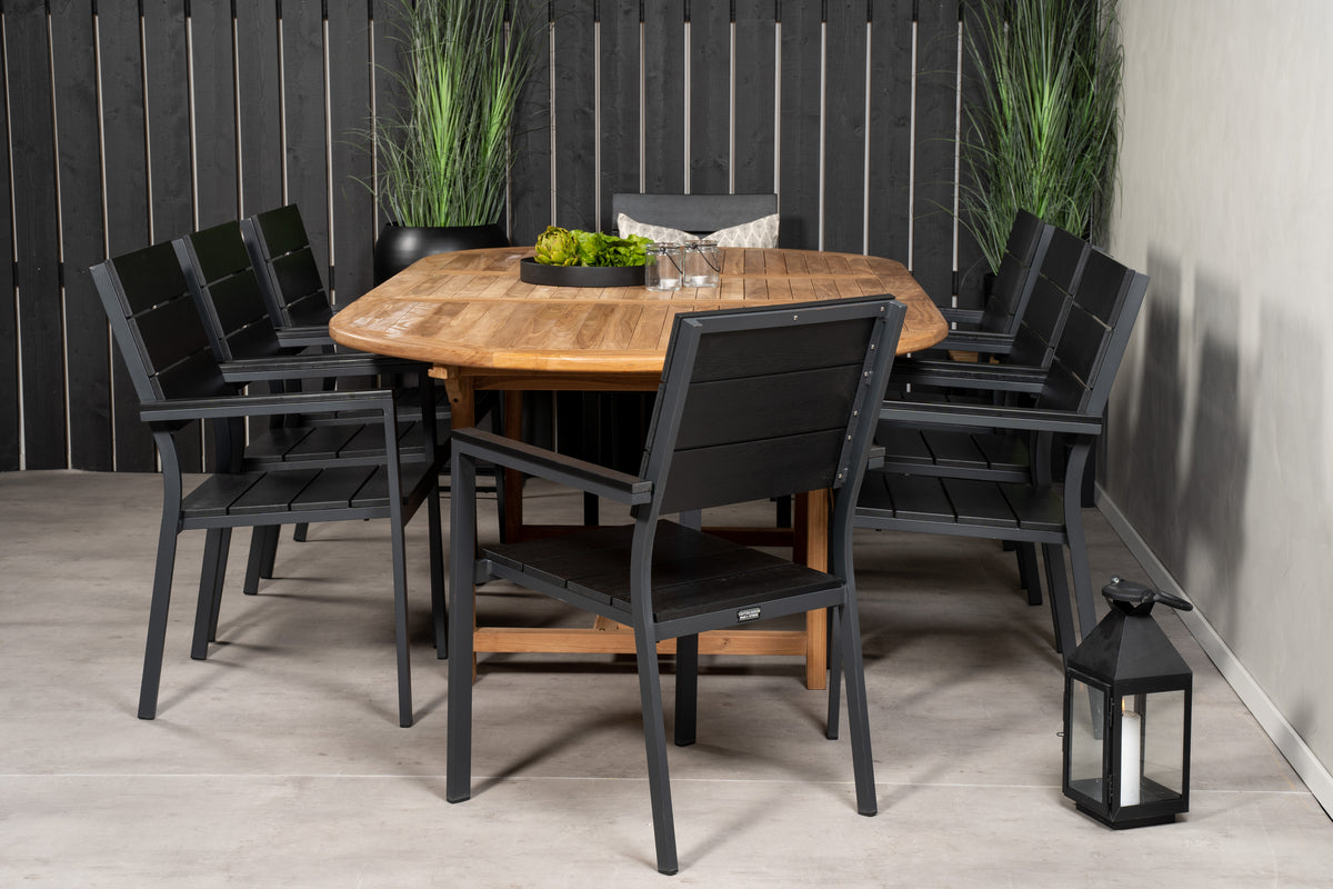 Dining Chair 2-pack Black + Oval Dining Table