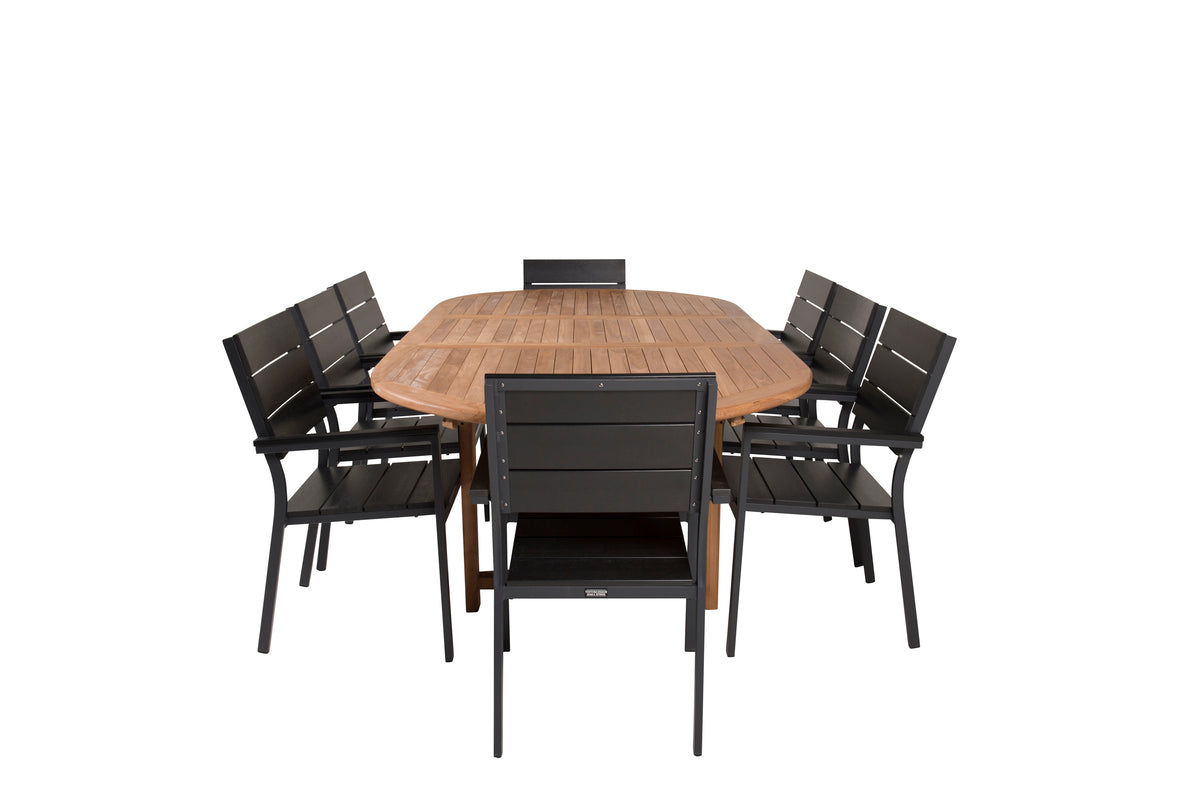 Dining Chair 2-pack Black + Oval Dining Table