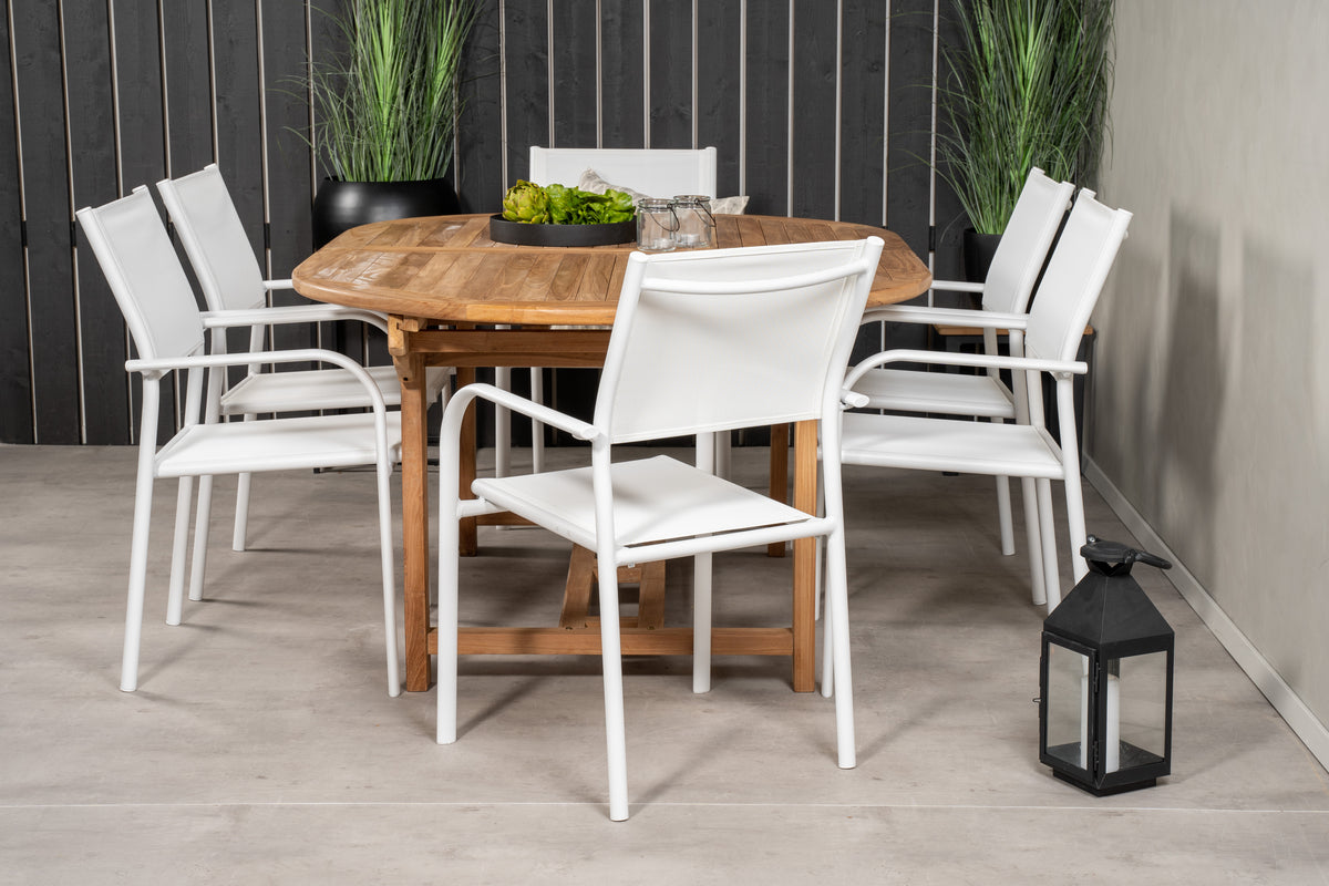 Dining Chair 2-pack White + Oval Dining Table