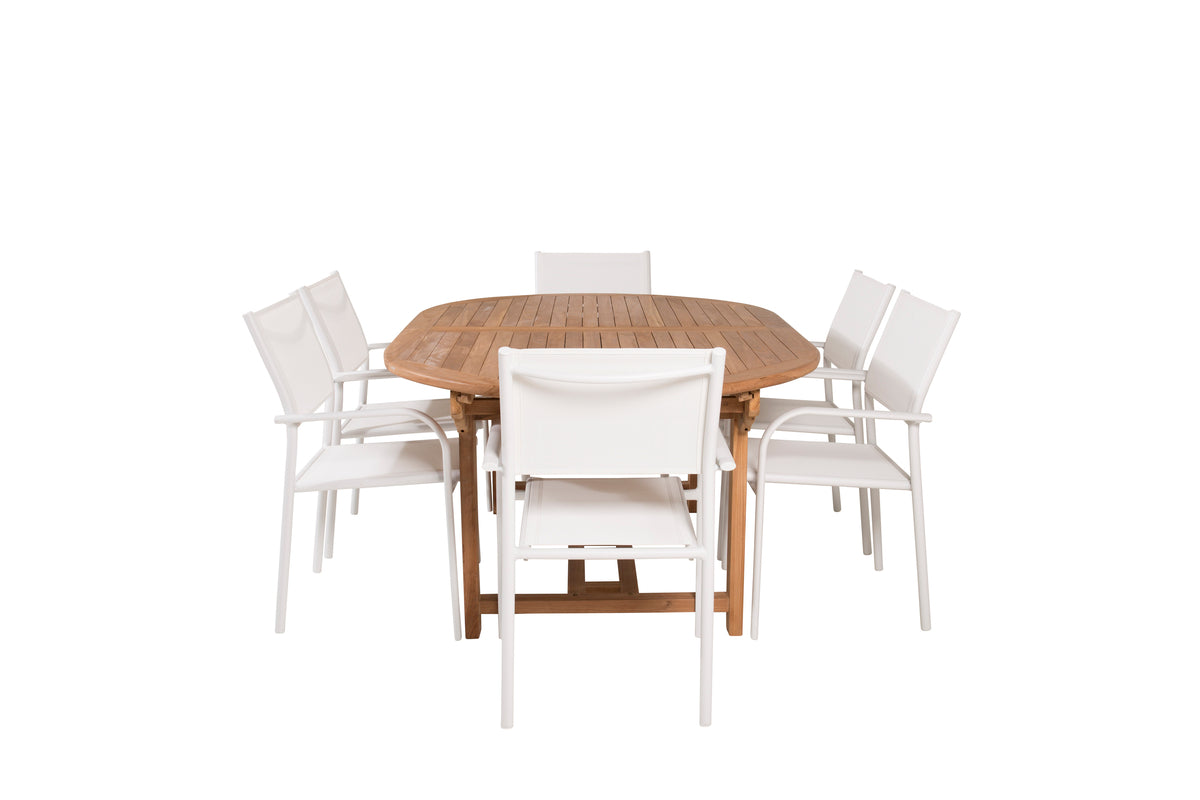 Dining Chair 2-pack White + Oval Dining Table