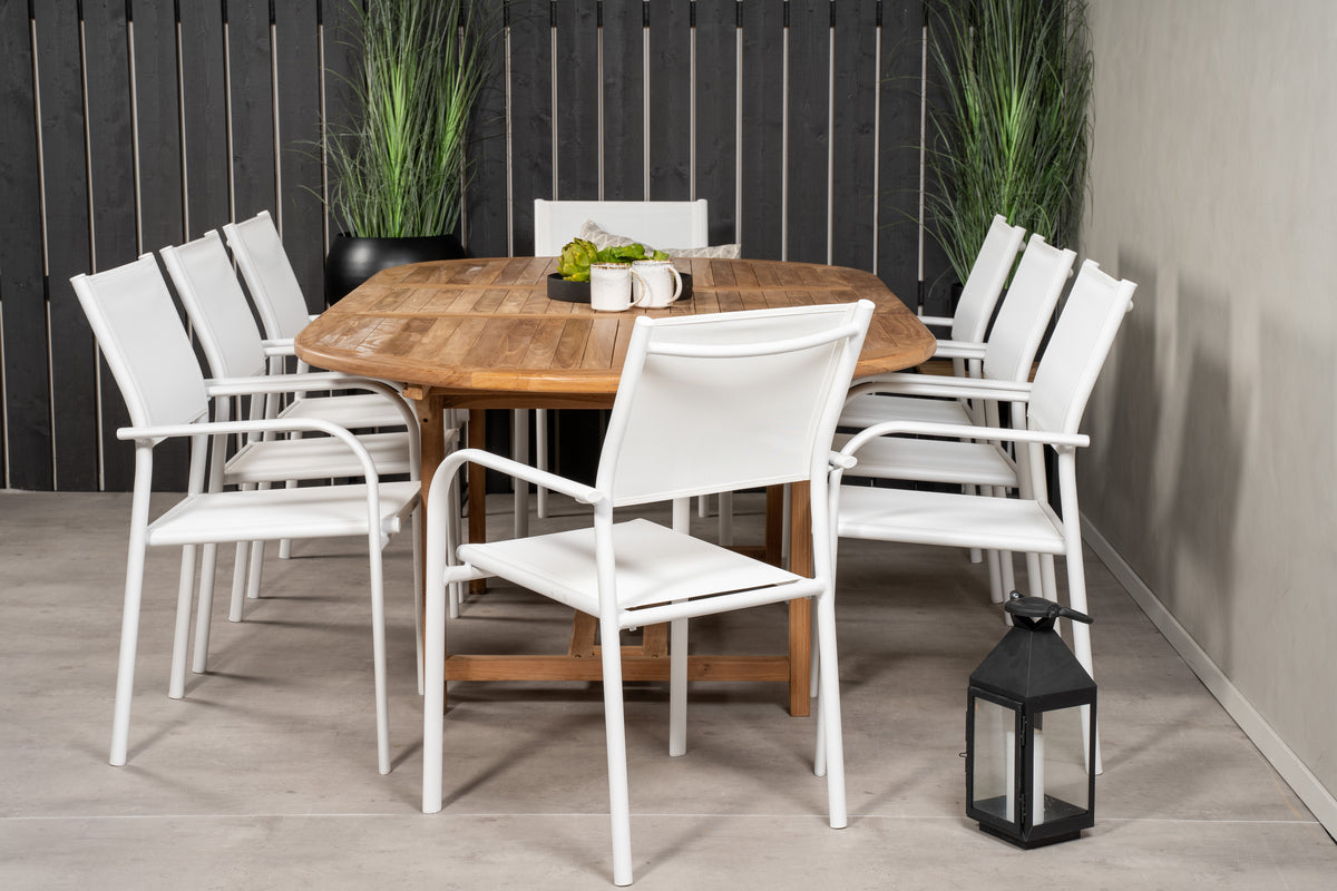 Dining Chair 2-pack White + Oval Dining Table