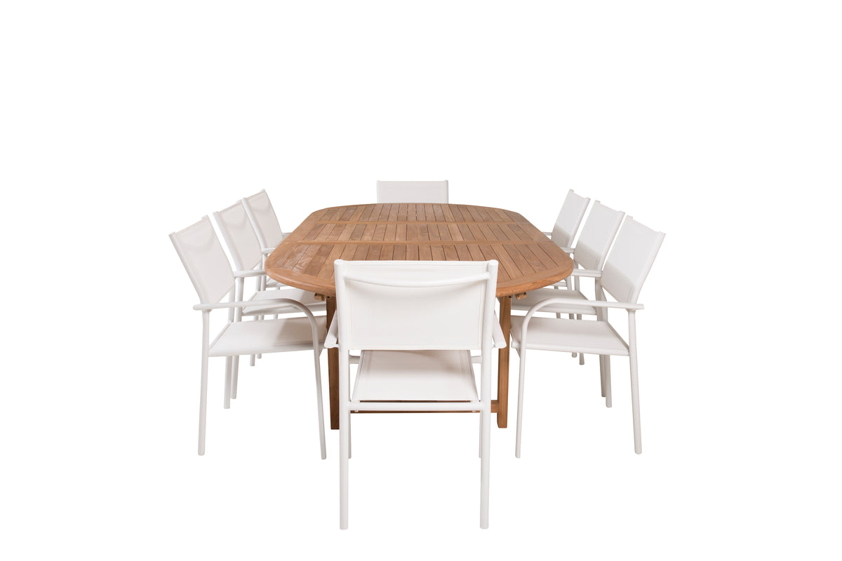 Dining Chair 2-pack White + Oval Dining Table