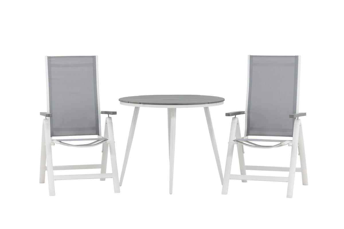 Position Chair 2-pack Grey + Round Dining Table ø90 Grey