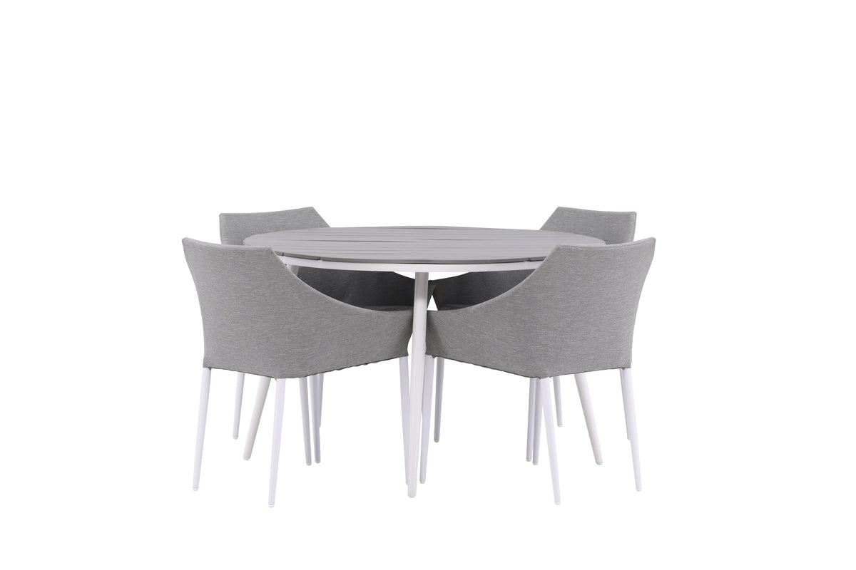 Dining Chair 2-pack Grey + Round Dining Table ø120 Grey
