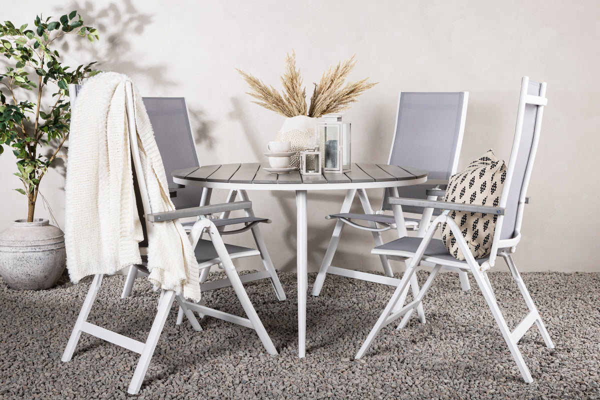 Position Chair 2-pack Grey + Round Dining Table ø120 Grey