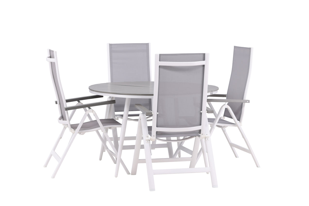 Position Chair 2-pack Grey + Round Dining Table ø120 Grey