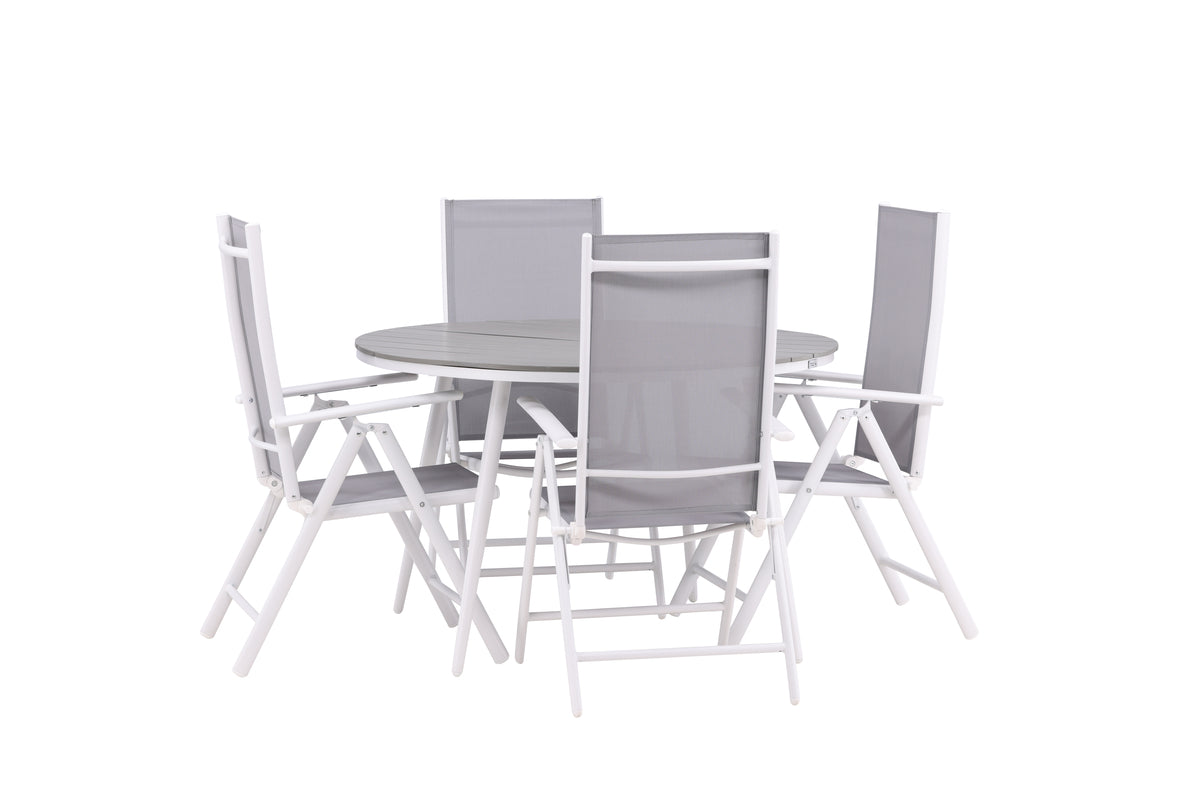 Round Dining Table ø120 Grey + Position Chair 2-pack Grey