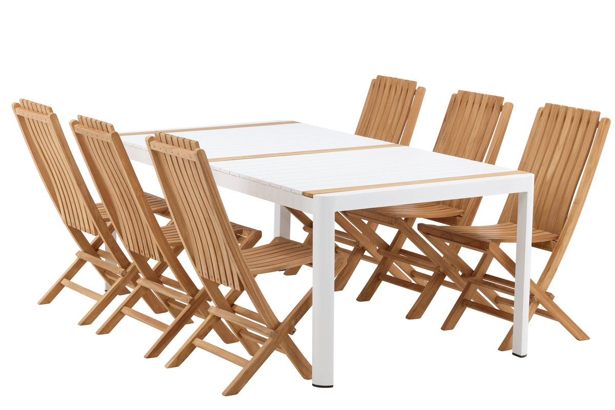 Dining Chair Gold + Rectangular Dining Table 100 x 200 White