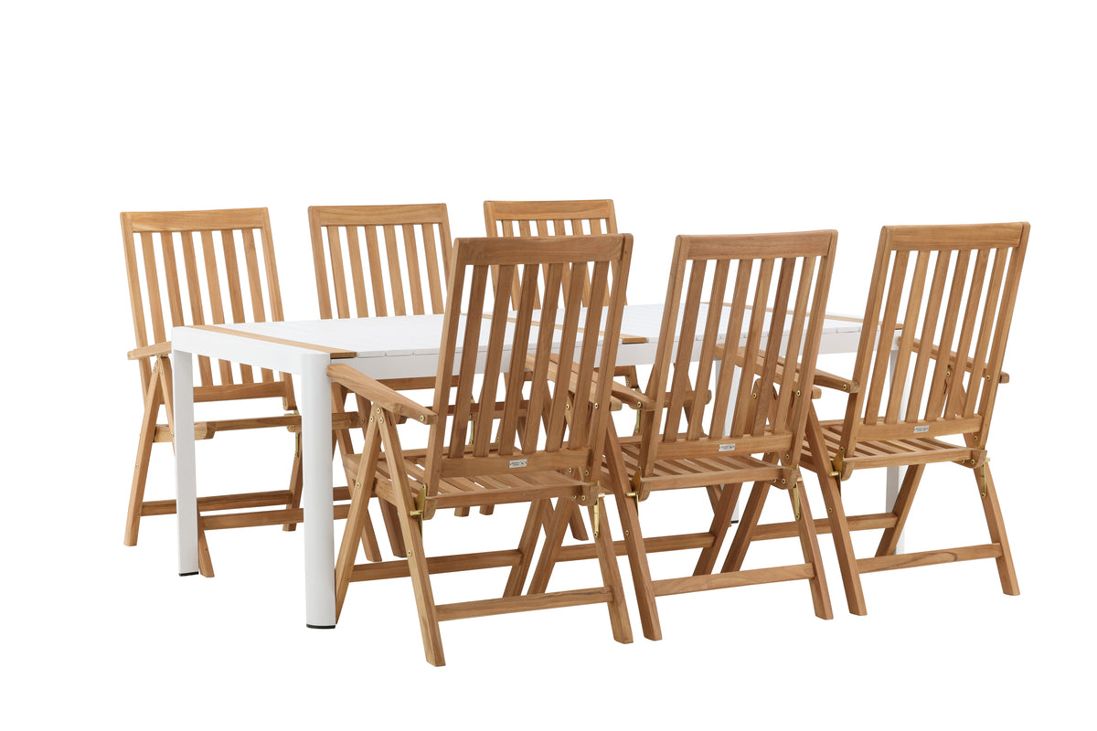 Rectangular Dining Table 100 x 200 White + Position Chair Nature