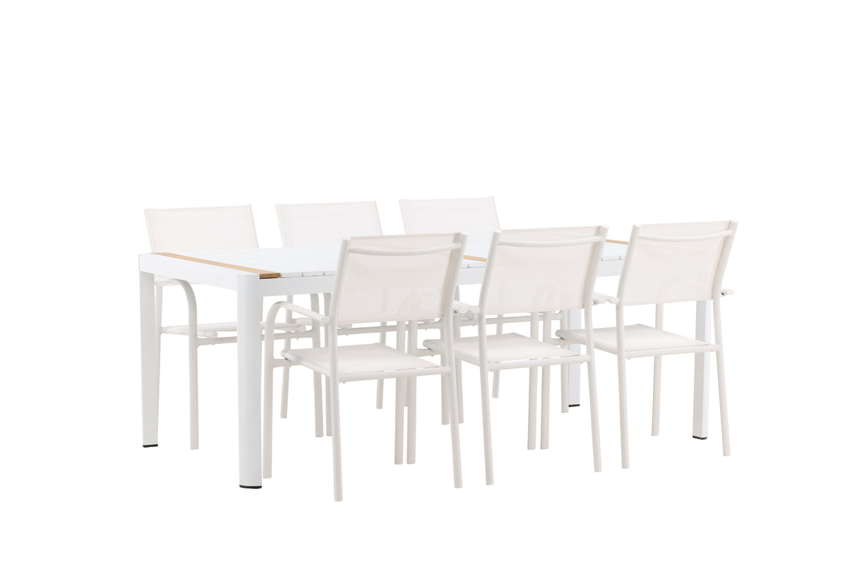 Rectangular Dining Table 100 x 200 White + Dining Chair 2-pack White