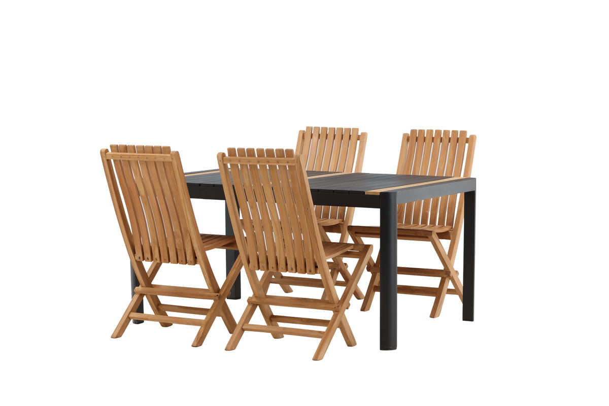Dining Chair Gold + Rectangular Dining Table 90 x 150 Black