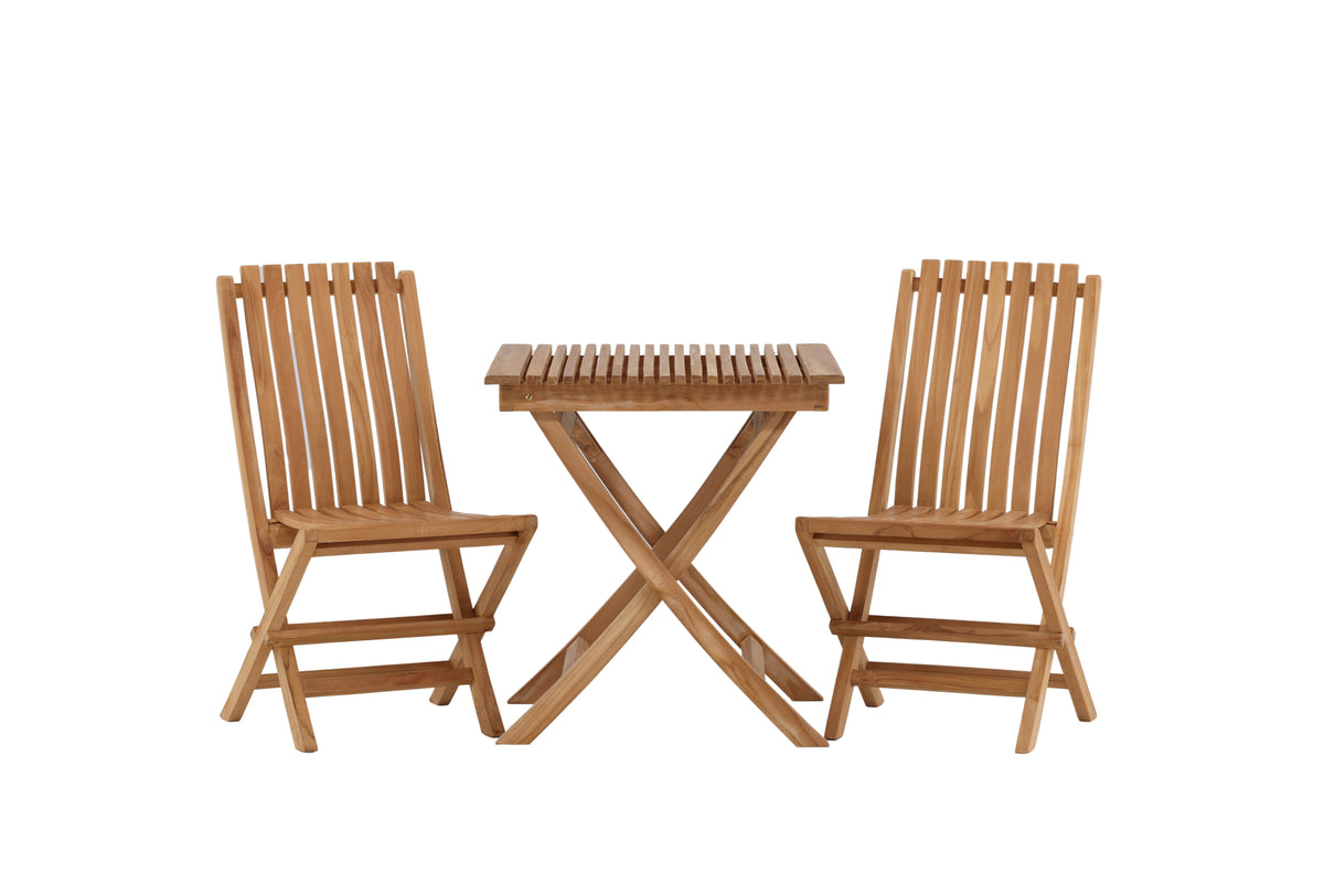 Dining Chair Gold + Cafe Table 70 x 70 Nature