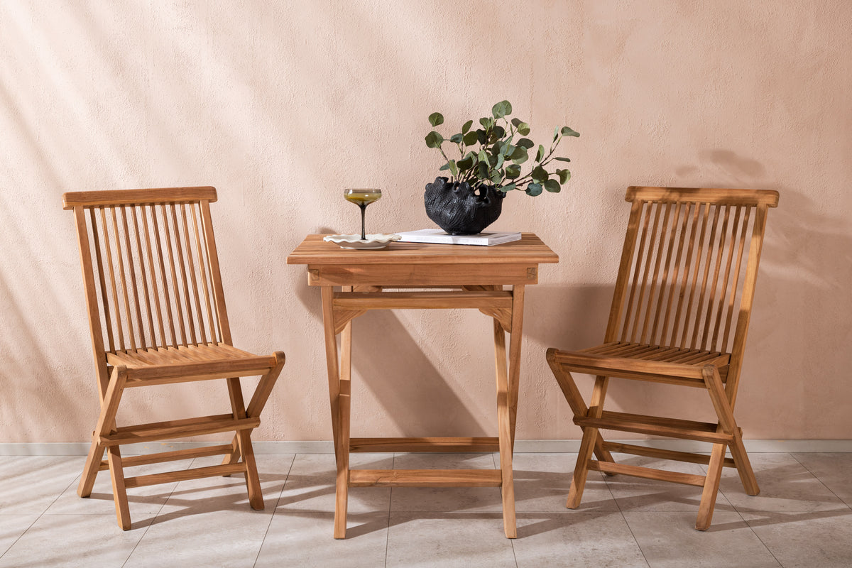 Cafe Table 70 x 70 Nature + Dining Chair 2-pack Nature