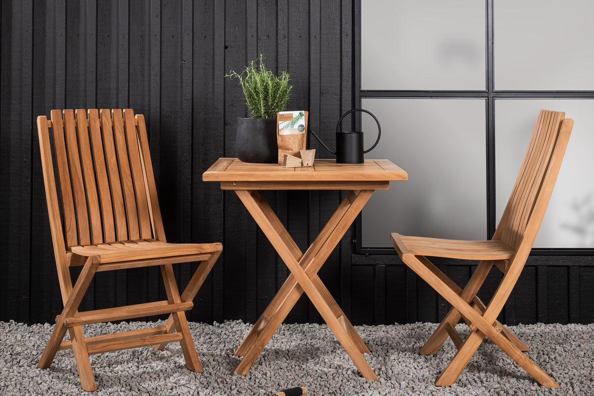 Dining Chair Gold + Rectangular Dining Table 70 x 70 Nature