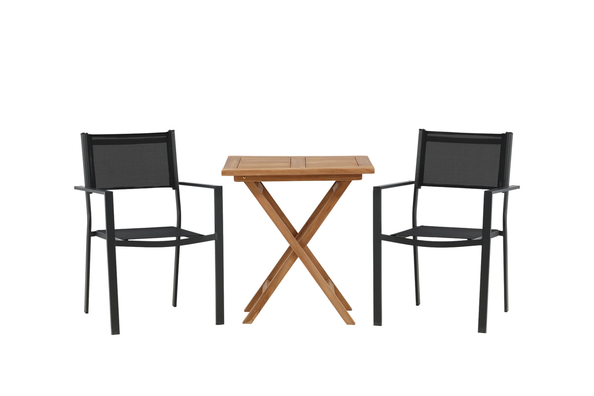 Rectangular Dining Table 70 x 70 Nature + Dining Chair 2-pack Black