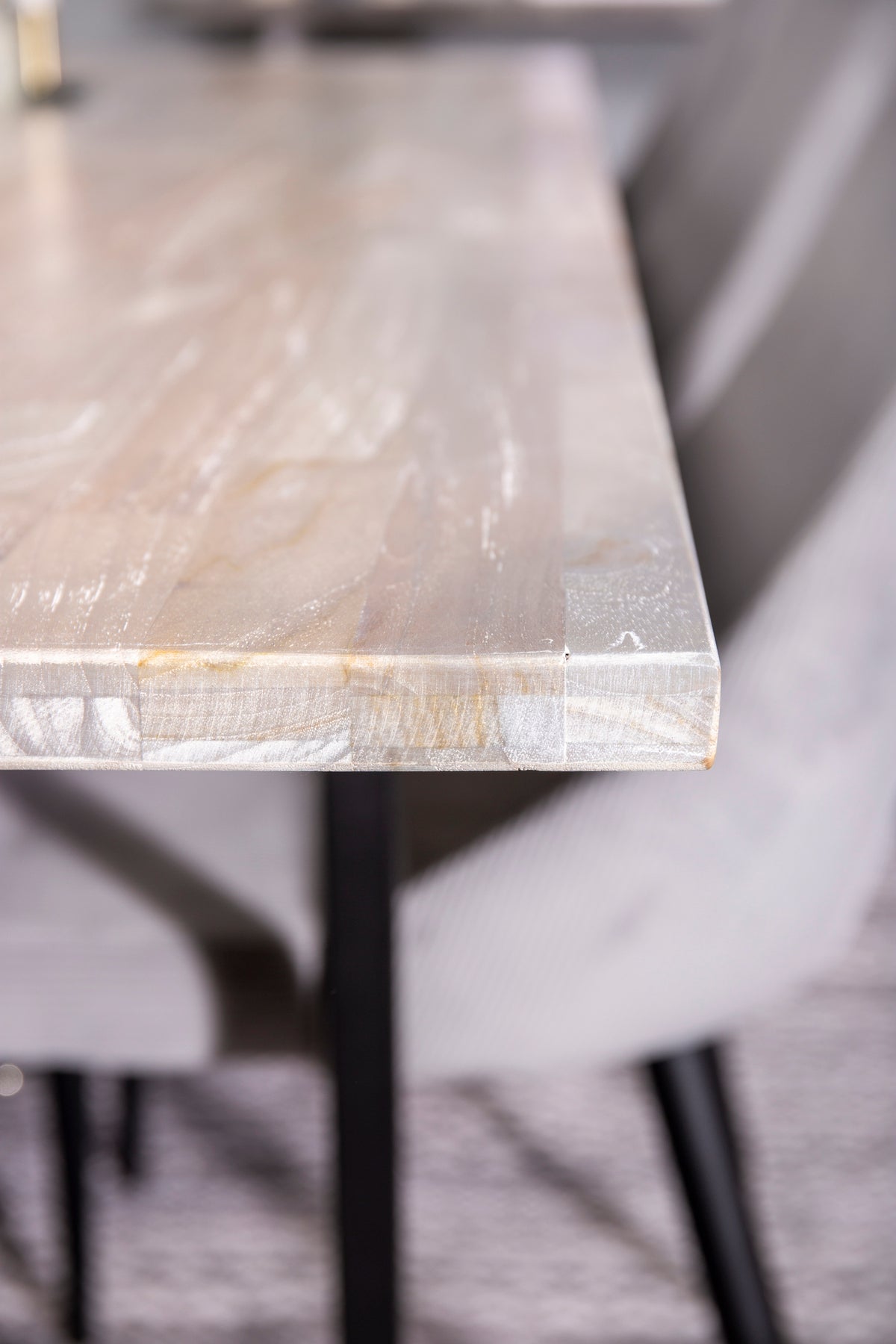 Rechthoekige Eetkamerset – Eettafel + 6 Witte Stoelen