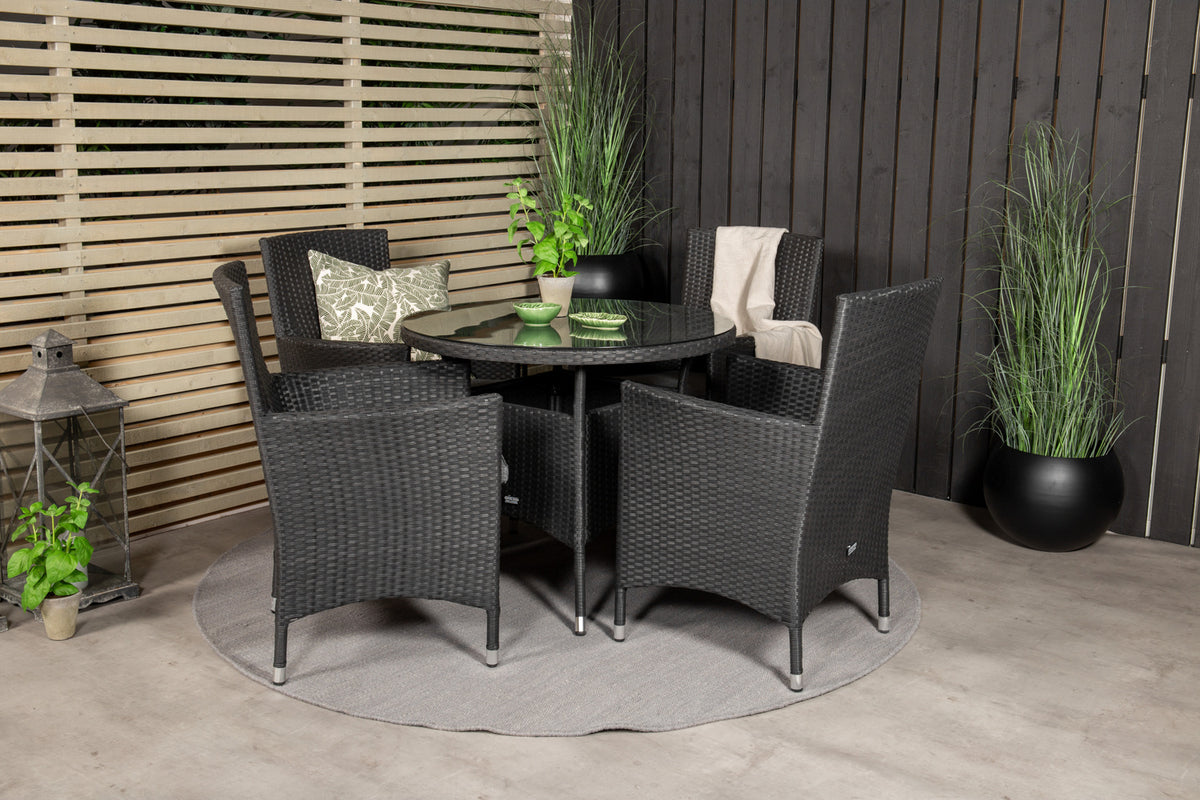 Dining Set Black Black