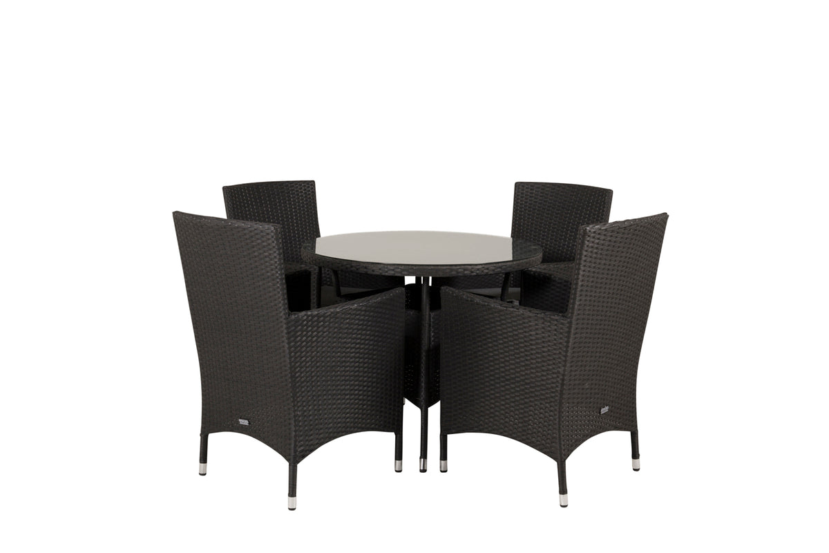 Dining Set Black Black