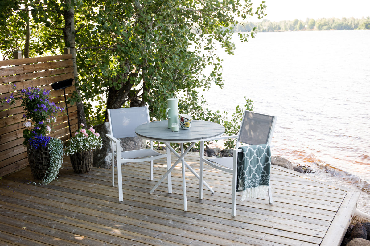 Dining Chair + Cafe Table ø90 Grey