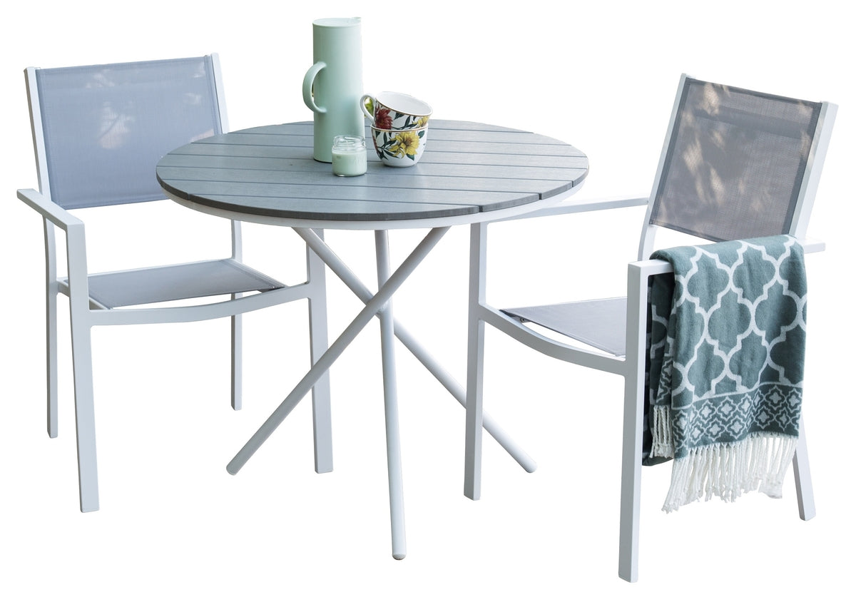 Dining Chair + Cafe Table ø90 Grey