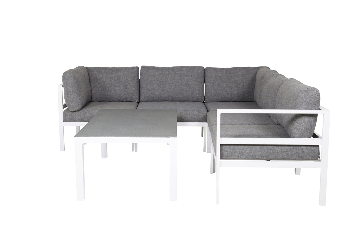Sofa Module White + Sofa Table 45 x 120 x 70 Grey