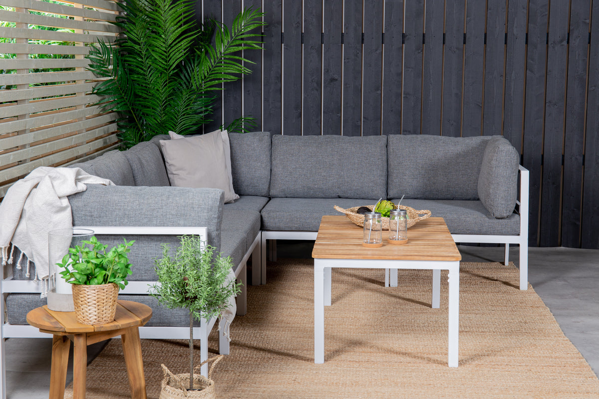 Sofa Table 45 x 110 x 60 Nature + Sofa Module White