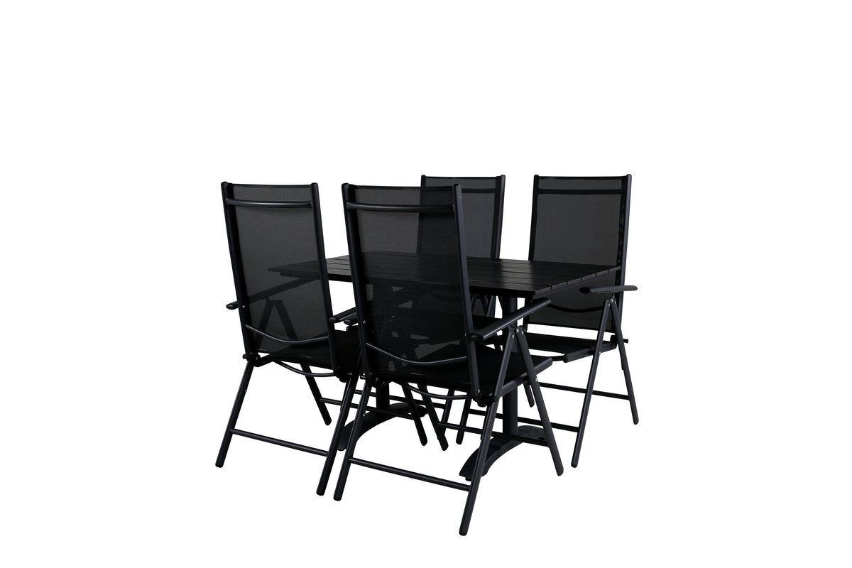 Rectangular Dining Table 74 x 120 x 70 Black + Position Chair 2-pack Black