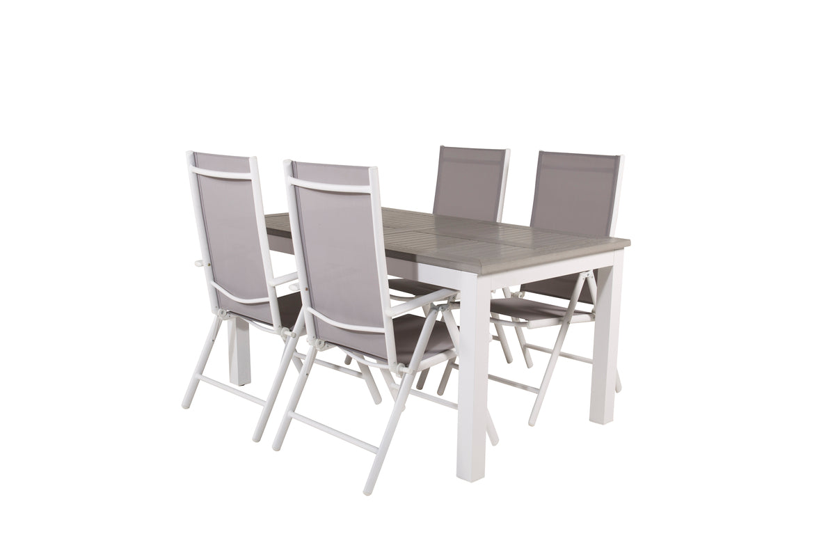 Rectangular Dining Table 74 x 160 x 90 Grey + Position Chair 2-pack Grey