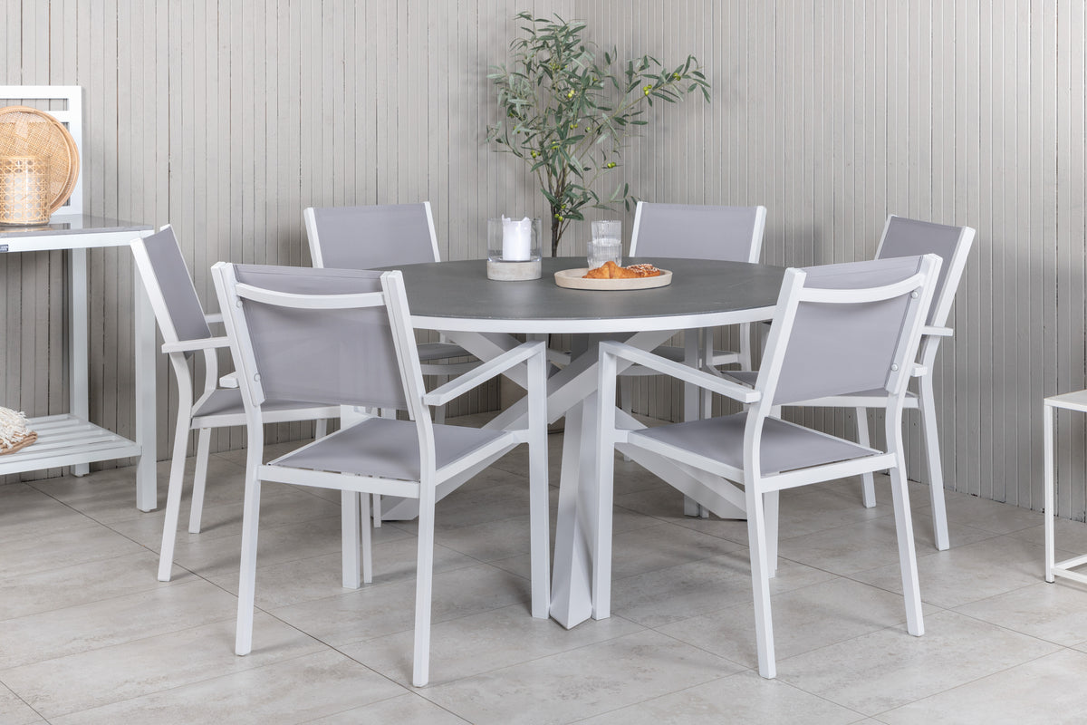 Dining Chair + Round Dining Table ø140 Grey