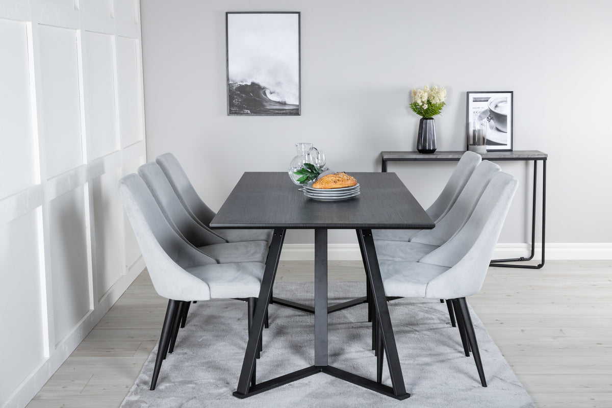 Rectangular Dining Table 180 x 75 x 90 Black +