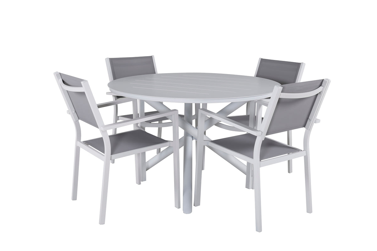 Round Dining Table ø120 White + Dining Chair