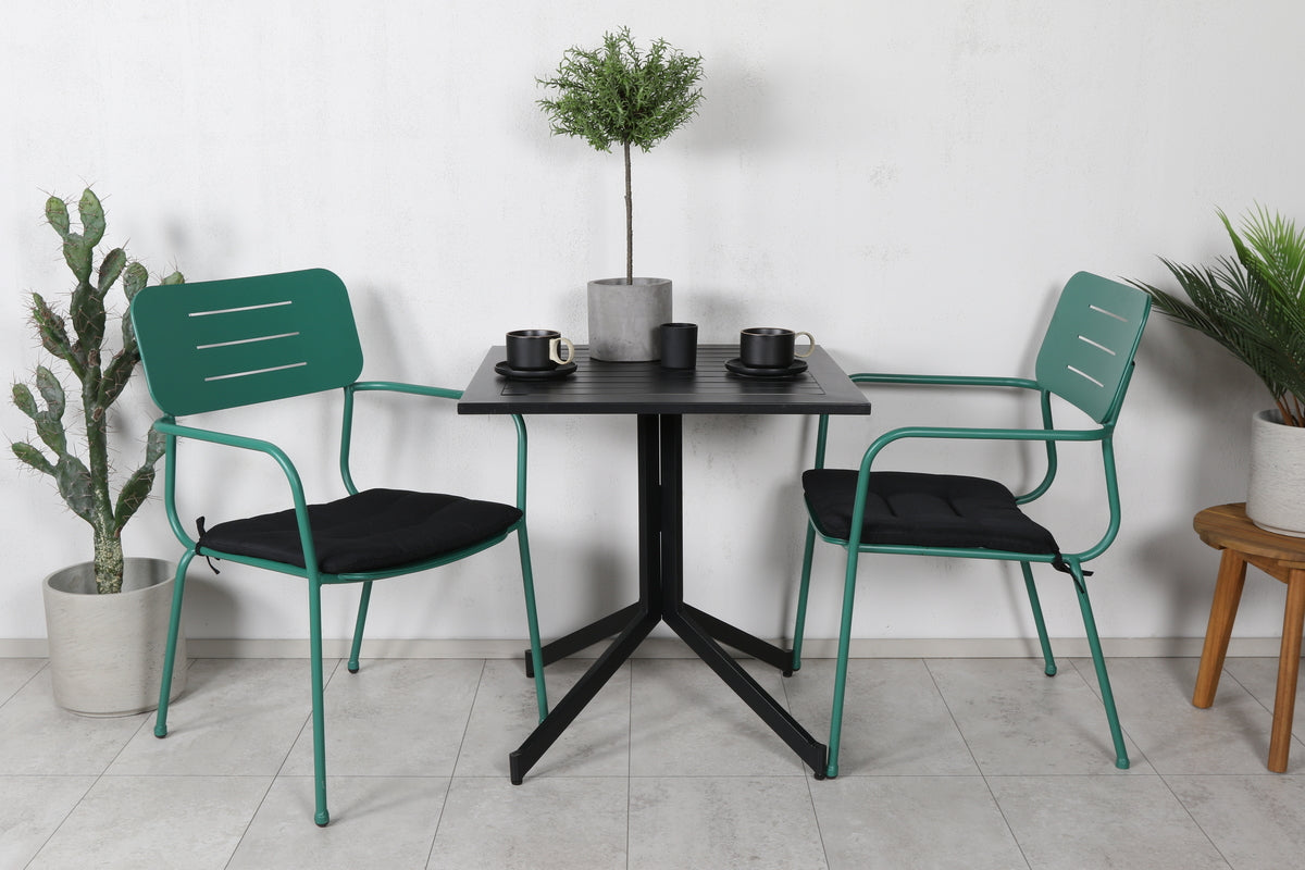 Dining Set Green Black