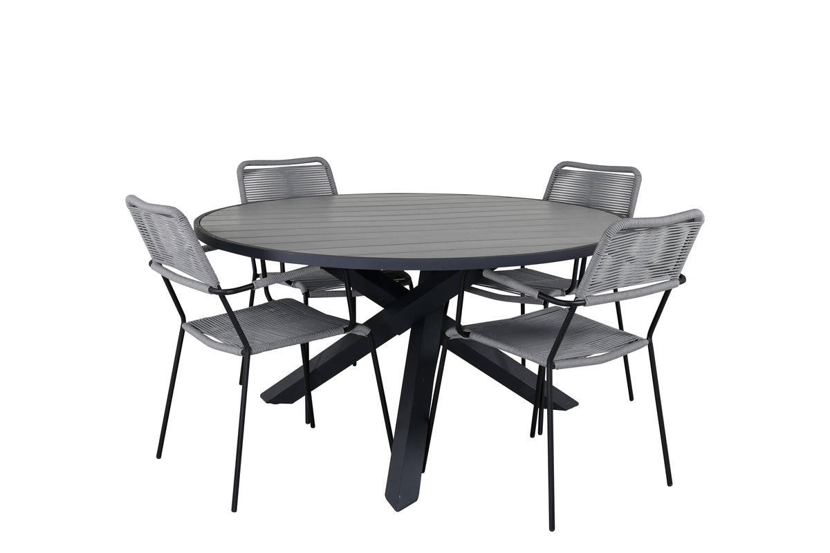 Dining Set Grey Dark Grey