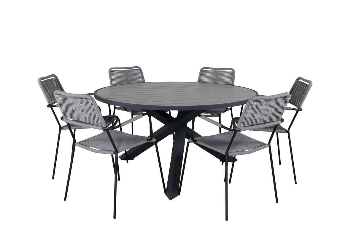 Dining Set Grey Dark Grey